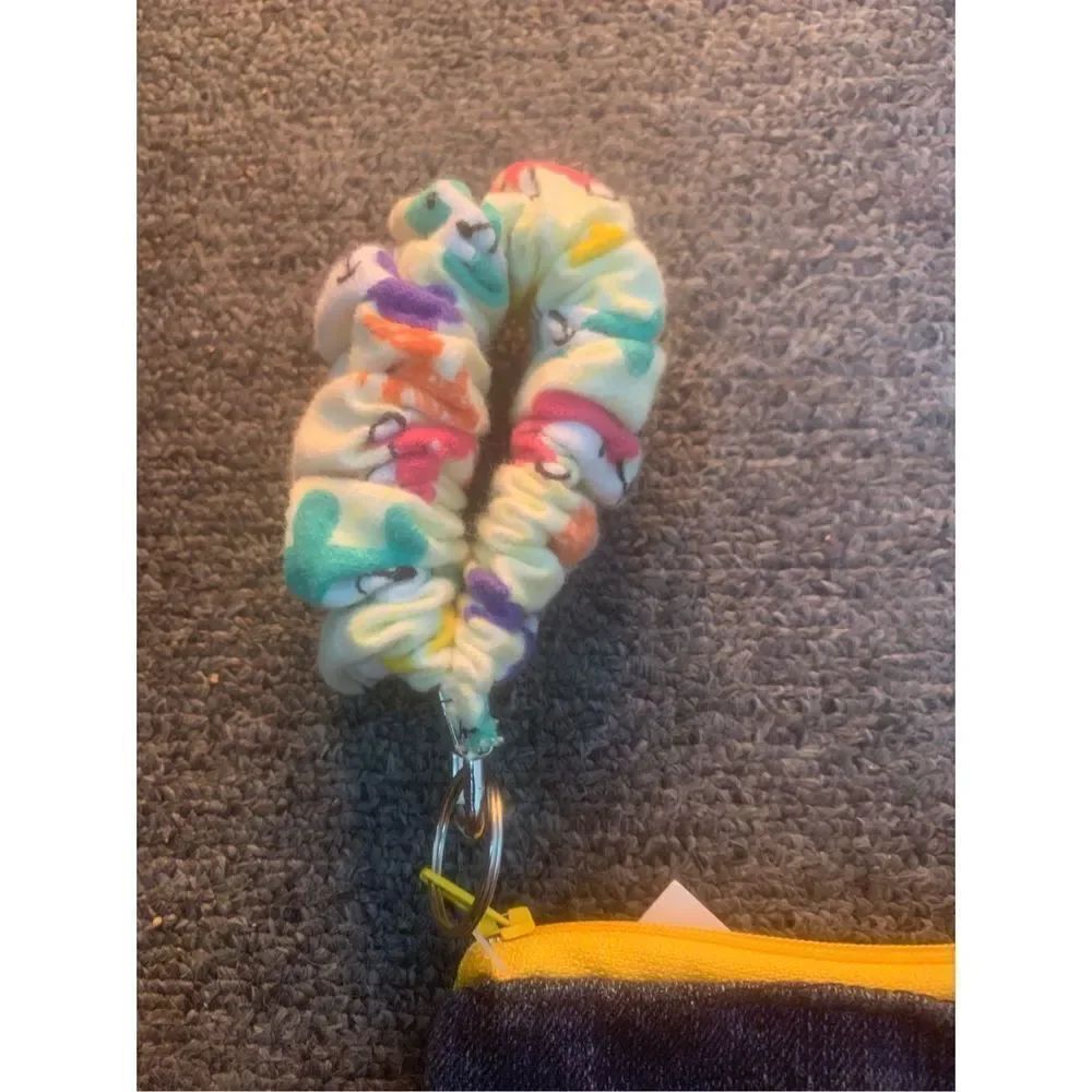 Scrunchie Keychain With Denim Pouch - Picture 2 of 7